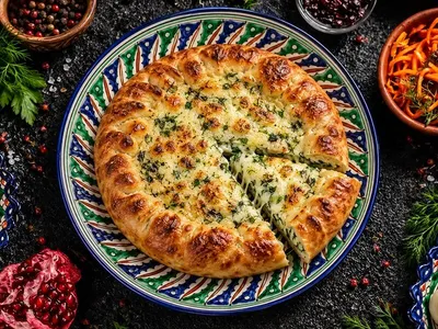 Хачапури с сыром и зеленью